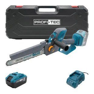 Пила ланцюгова акумуляторна PROFI-TEC PCS0920 007645 (1акум.20В 4Аг/зарядний/кейс/25см) 007645 фото
